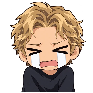 Brian em versão anime, chorando e pedindo para você contar sua ideia